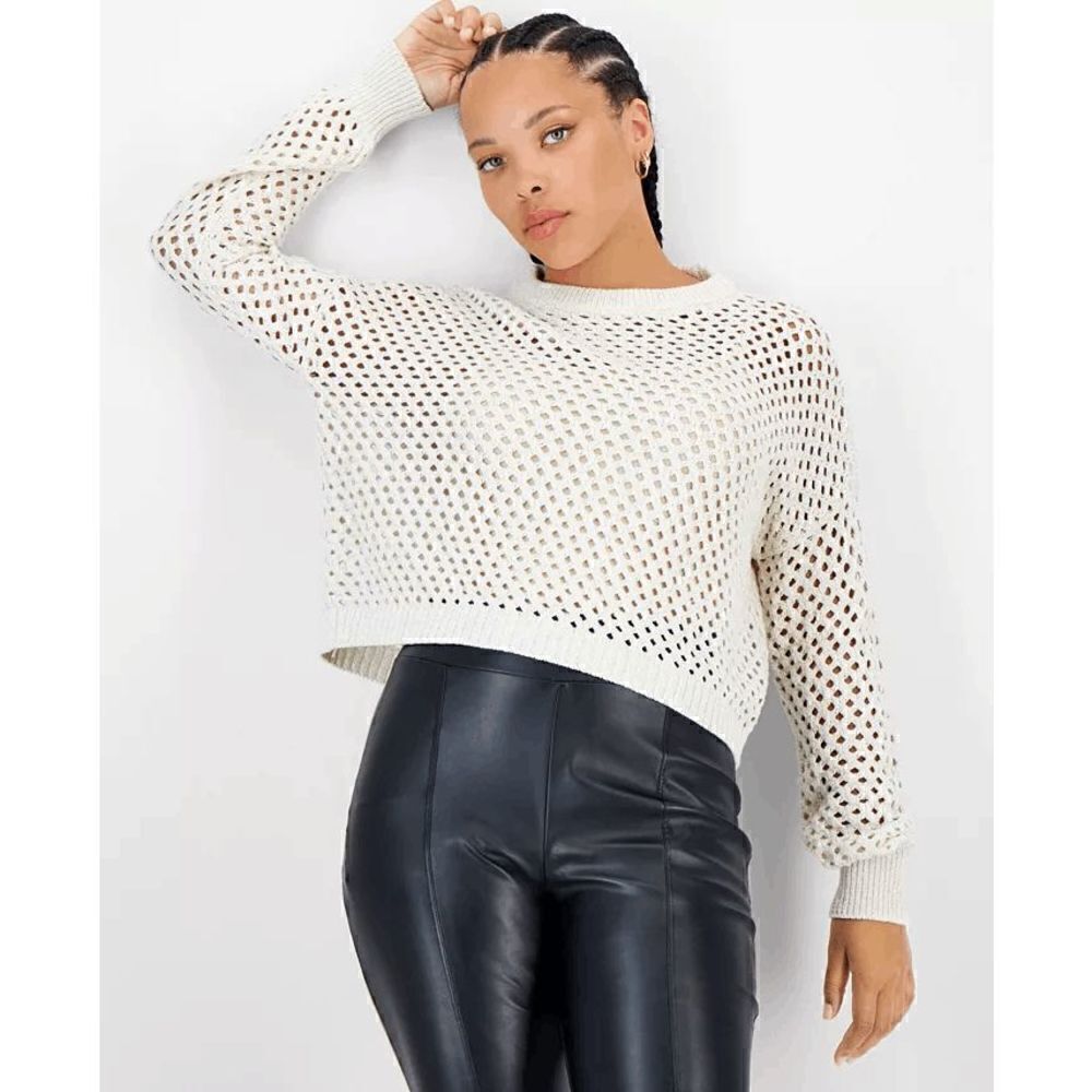 BAR III Women's Open-Stitch Sweater